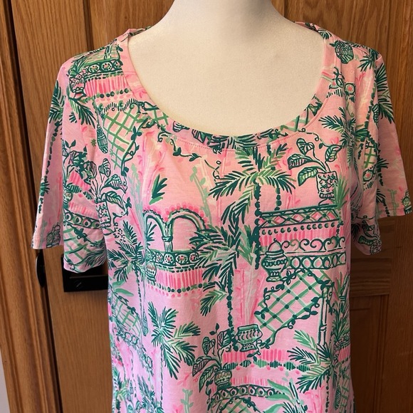Lilly Pulitzer Dress Women's L Cody T-Shirt Mandevilla Baby 100% Prima Cotton - Picture 6 of 11